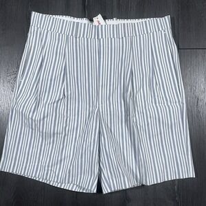 VTG Farah Mens Shorts 32x9 Blue White Regency Stripes Preppy Deadstock 1980s NWT